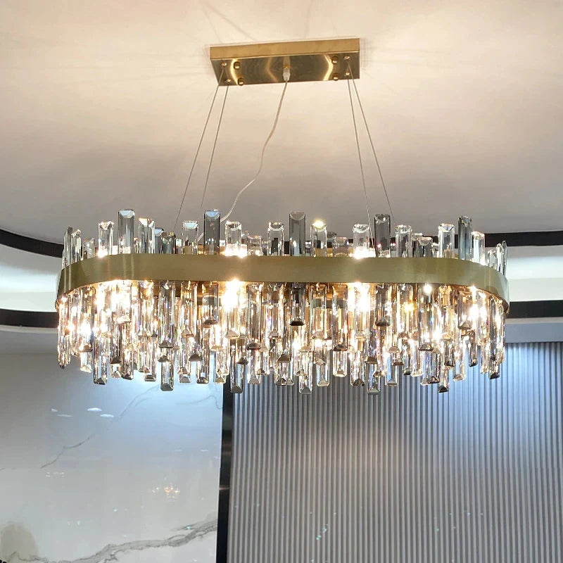 Afralia™ Modern K9 Crystal Chandelier for Luxury Living Room, Bedroom, and Kitchen Island