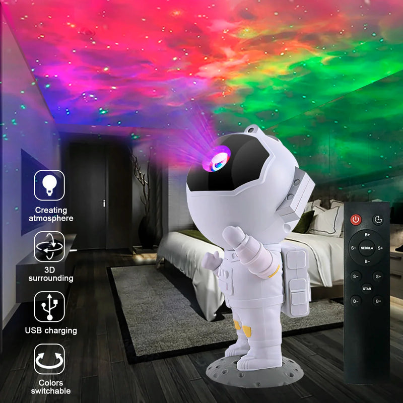 Afralia™ Galaxy Star Projector Night Light Remote Control Timer Kids Gift