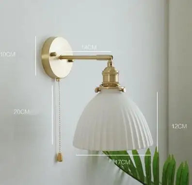 Afralia™ Ceramic Wall Lamp with Knob Switch - Home Lighting