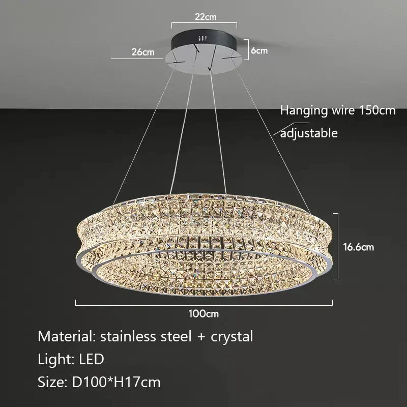 Afralia™ Crystal Ceiling Chandelier for Living Dining Bedroom Home Decor - Modern Luxury Lighting