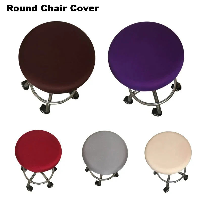 Afralia™ Floral Elastic Round Chair Cover for Home Office Dining Bar Stool.