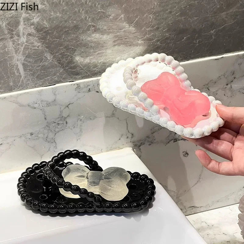 Afralia Ceramic Slipper Soap Dish Drainage Rack Bathroom Accessory