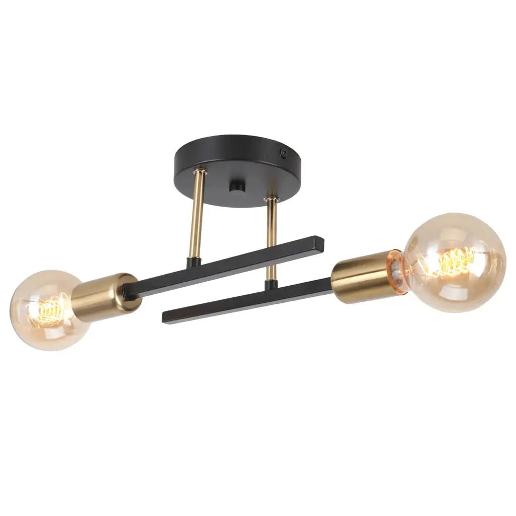 Afralia™ Modern Black Gold Chandelier Wrought Iron LED Ceiling Lamp E27 Light Fixture