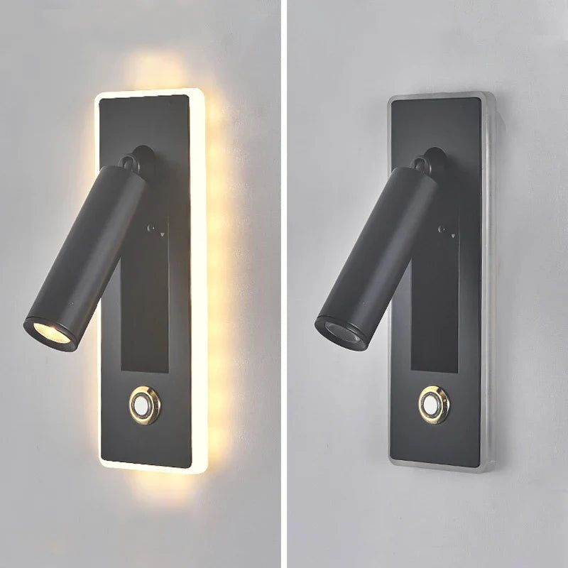 Afralia™ Dimmable LED Wall Sconce Rotation Reading Light for Bedroom Living Room