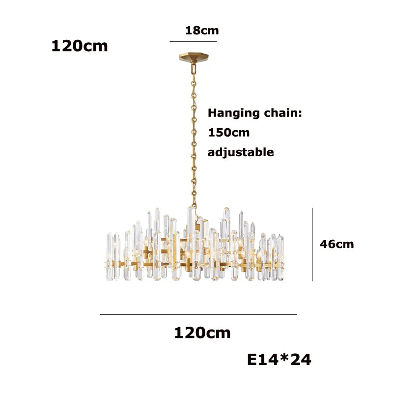 Afralia™ Retro E14 LED Crystal Chandelier for Dining Room