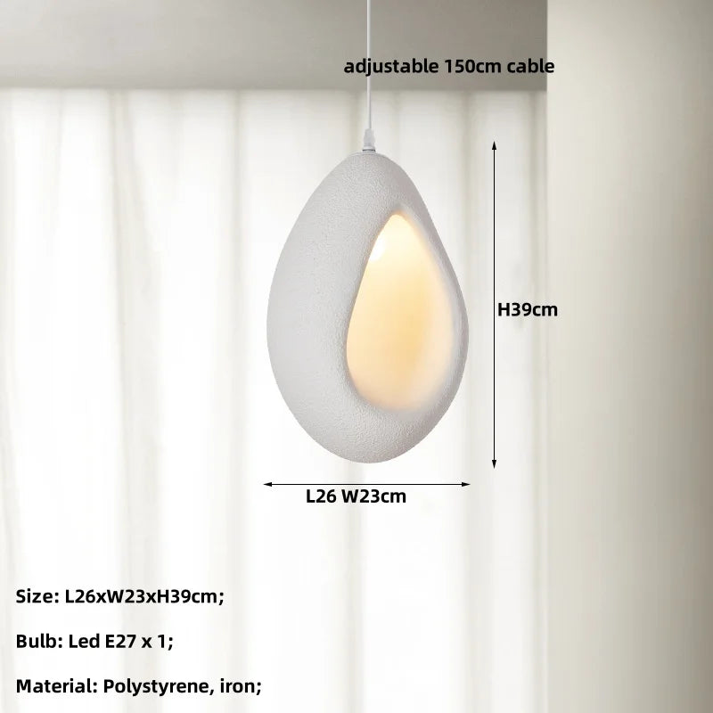 Afralia™ White Wabi Sabi E27 LED Pendant Chandelier for Home Decor & Bar, Nordic Design