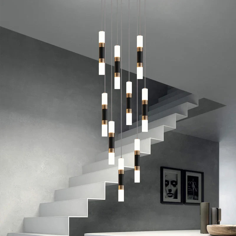 Afralia™ LED Chandelier Stairway Lamp Dining Table Kitchen Lighting Acrylic Chandelier