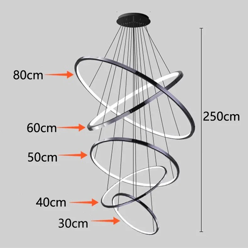 Afralia™ Modern LED Pendant Light Chandeliers for Living Room Staircase Lighting