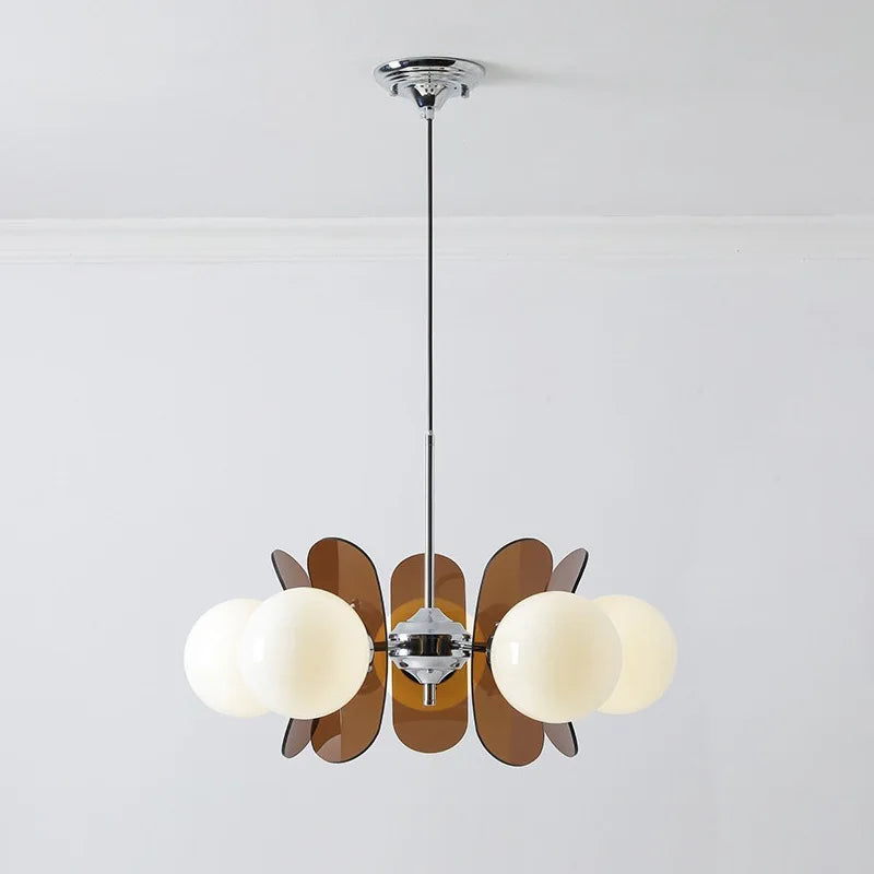 Afralia™ Phosphorescent Glass Ball Chandelier: Modern Bauhaus Design LED Pendant Lamp