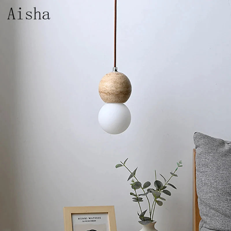 Afralia™ Yellow Cave Stone Pendant Lamp Gourd Hanging Light - Nordic Living Room Decor