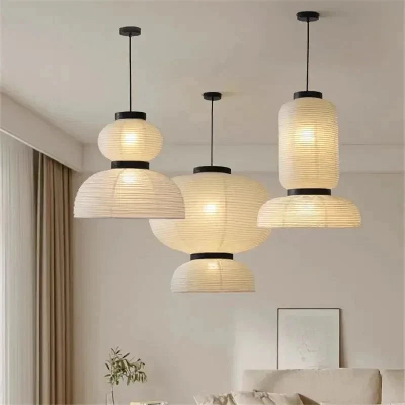 Afralia™ Rice Paper LED Pendant Lights - Modern Lantern Hanging Lamp for Dining Living Room