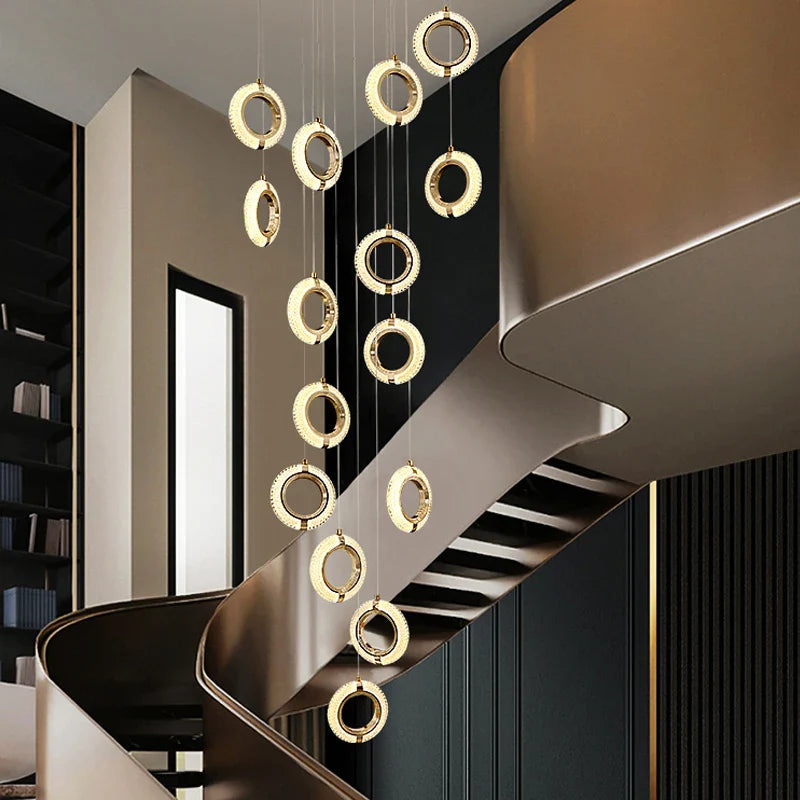 Afralia™ Modern Ring Chandelier for Living Room, Dining Room, Bedroom - Villa Attic Lighting