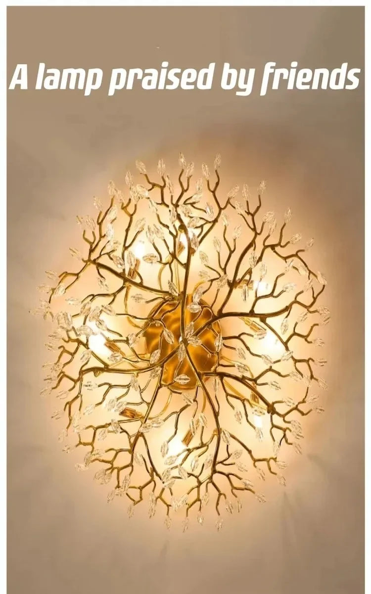Afralia™ Modern LED Branch Chandelier for Living Room Bedroom Restaurant - Crystal Ceiling Lamp