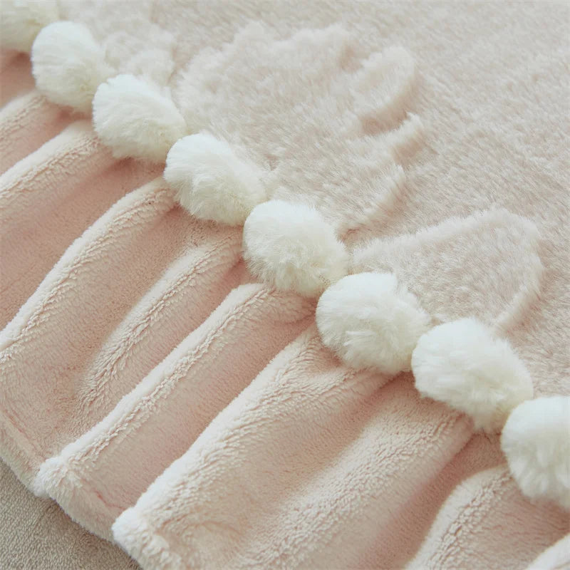 Velvet Ruffles Luxury Bedding Set by Afralia™: 3D Carved Plush Duvet Cover, Bed Sheet, Pillowcase