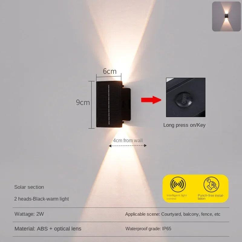 Afralia™ Solar Villa Wall Wash Light - Waterproof Outdoor Wall Lamp