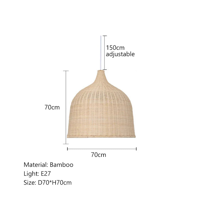Afralia™ Bamboo Weaving LED Pendant Lights for Home Decor and Dining Room