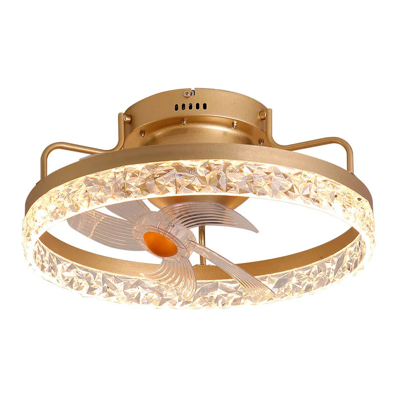 Afralia™ Modern Round Ceiling Fan Chandelier for Living Room and Bedroom.
