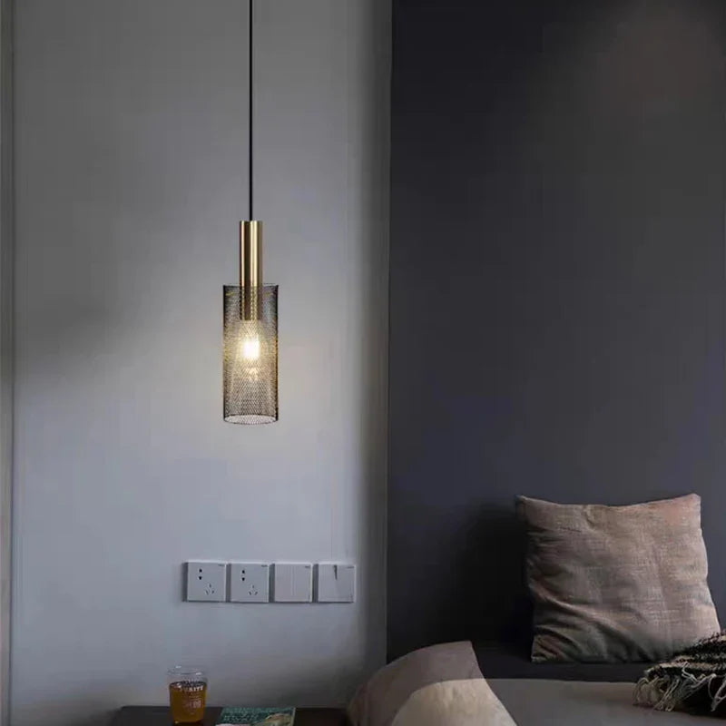 Afralia™ Mesh Cylinder Pendant Lights for Indoor Decor, Kitchen Islands, and Dining Table