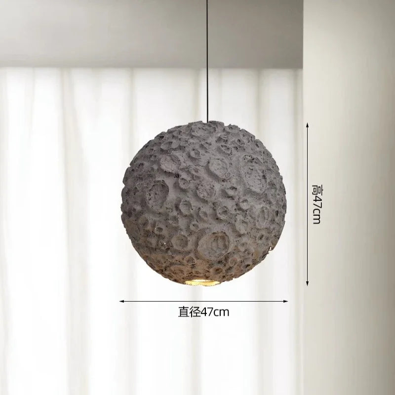 Afralia™ Wabi Sabi Grey Chandelier: Japanese Style Pendant Lamp for Living Room, Dining, or Store
