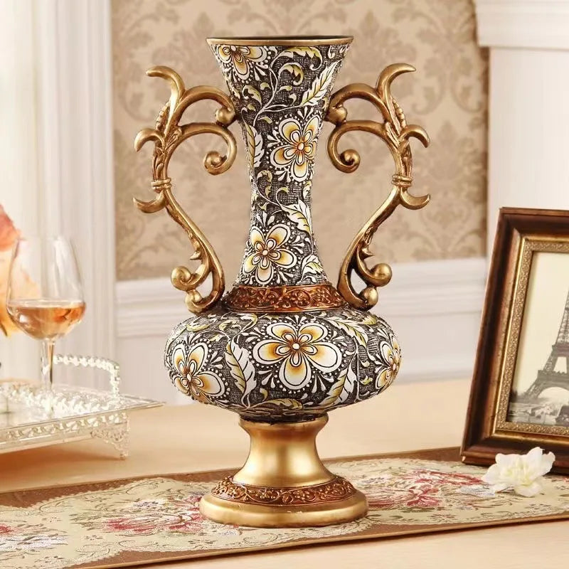 Afralia Resin Vase Dried Flowers Arrangement for Living Room Decor