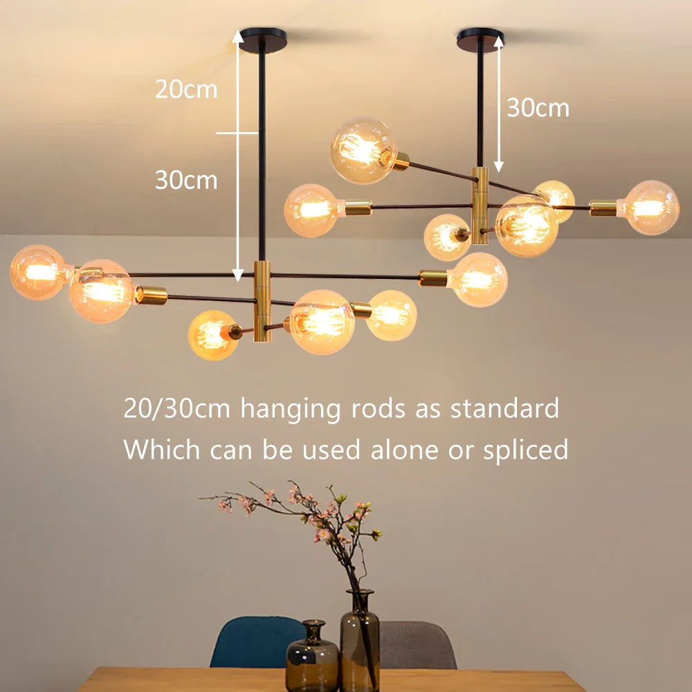 Afralia™ Modern Nordic Black LED Chandelier for Home Decor - Ceiling Lamp