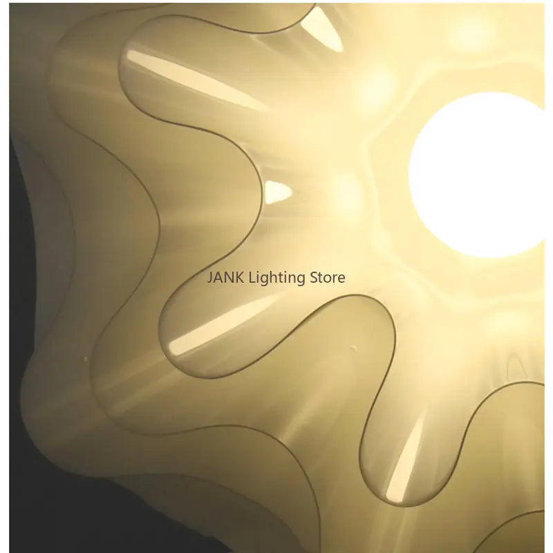 Afralia™ White Wave Chandelier LED Decorative Lighting for Home and Office