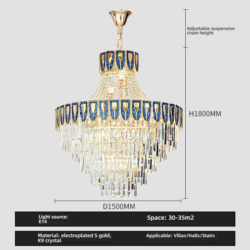 Afralia™ Crystal Chandelier: Luxurious Modern Living Room Villa Light Fixtures