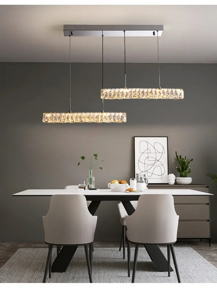 Afralia™ Crystal Liner Ceiling Chandelier: Modern Luxury Dimmable LED Lighting Fixture