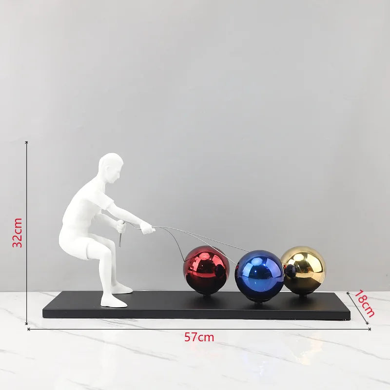 Afralia™ Metal Abstract Balloon Ball Puller Room Decoration