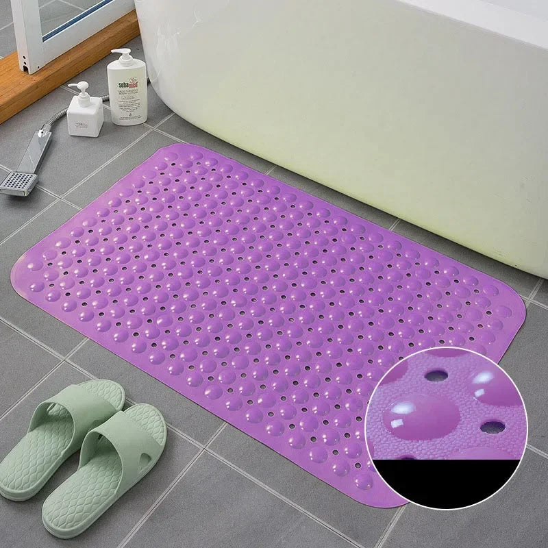Afralia™ Non-Slip Bathtub Mat with Drain Hole and Suction Cups