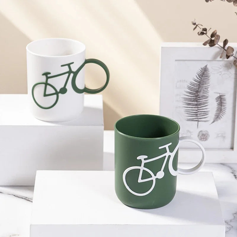 Afralia™ Bike-Shaped Toothbrush Holder Cup Unbreakable Food-Safe Mouthwash Mug