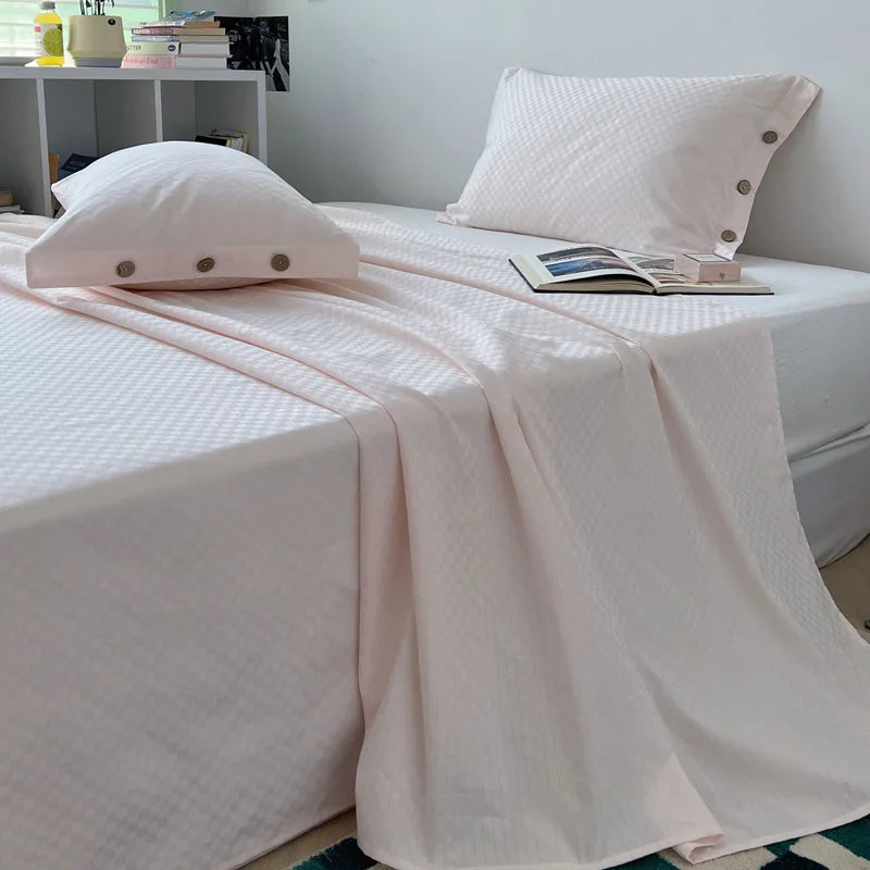 Afralia™ Soft Jacquard Satin Cotton Bed Sheet Single Bedsheet Smooth Cozy Cover