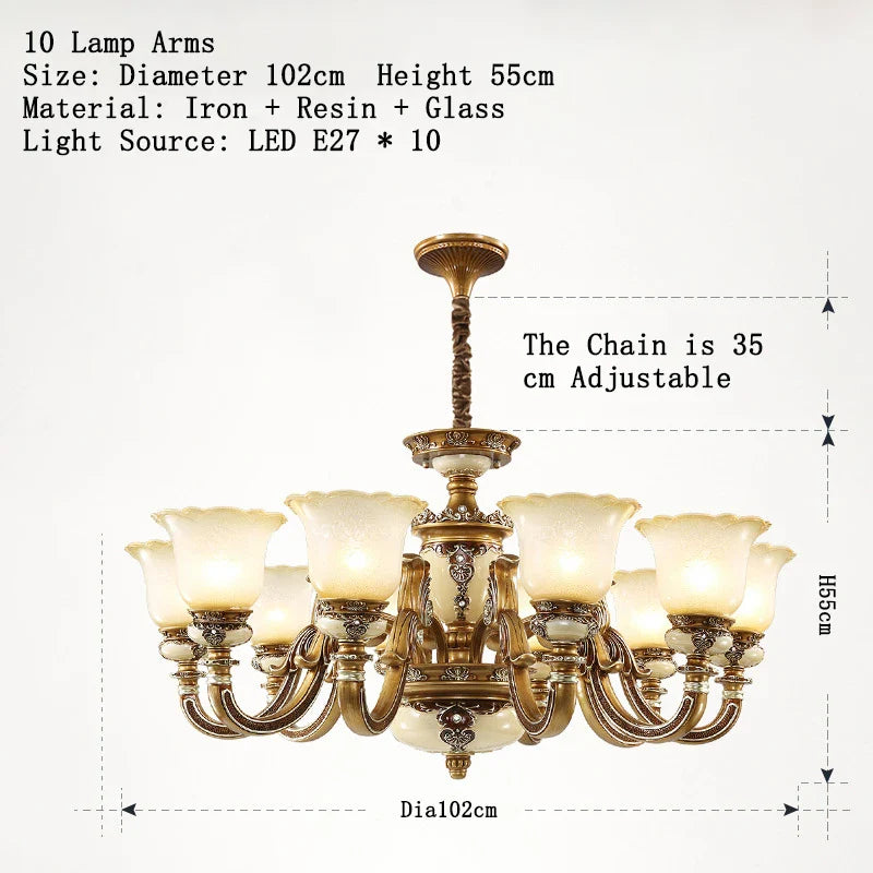 Afralia™ Luxury Resin Chandelier for Living Room, Bedroom, Dining Room, and Hotel