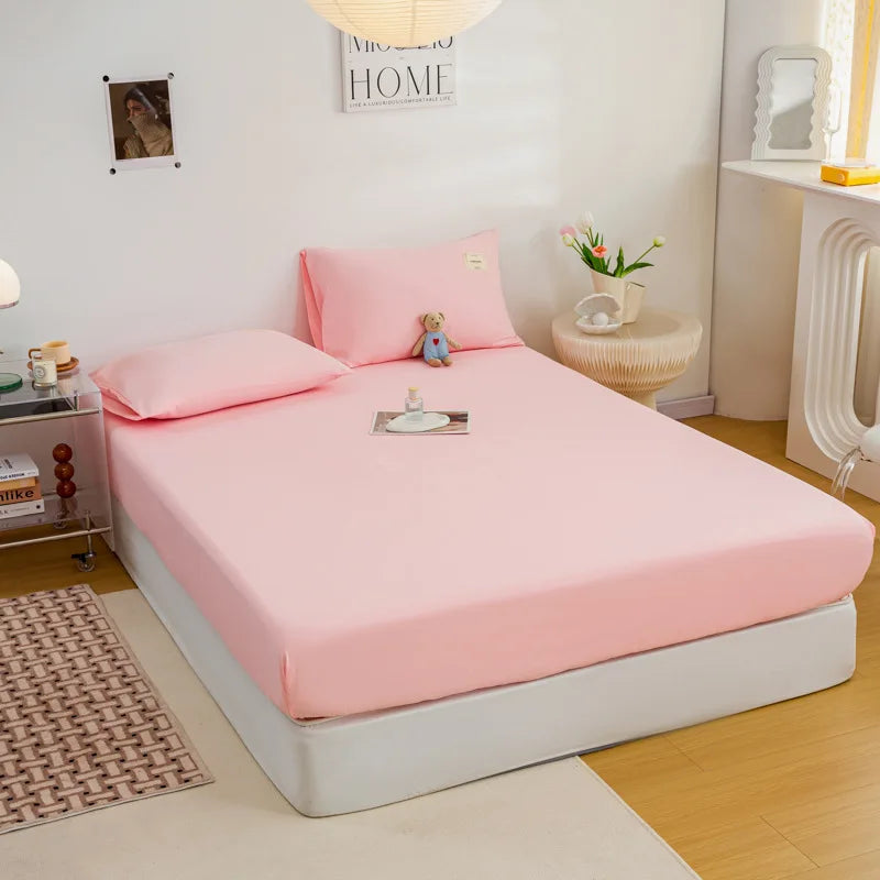 Afralia™ Solid Color Fitted Sheet 150x200 Queen Bed Soft Skin Friendly 180x200 Mattress Cover