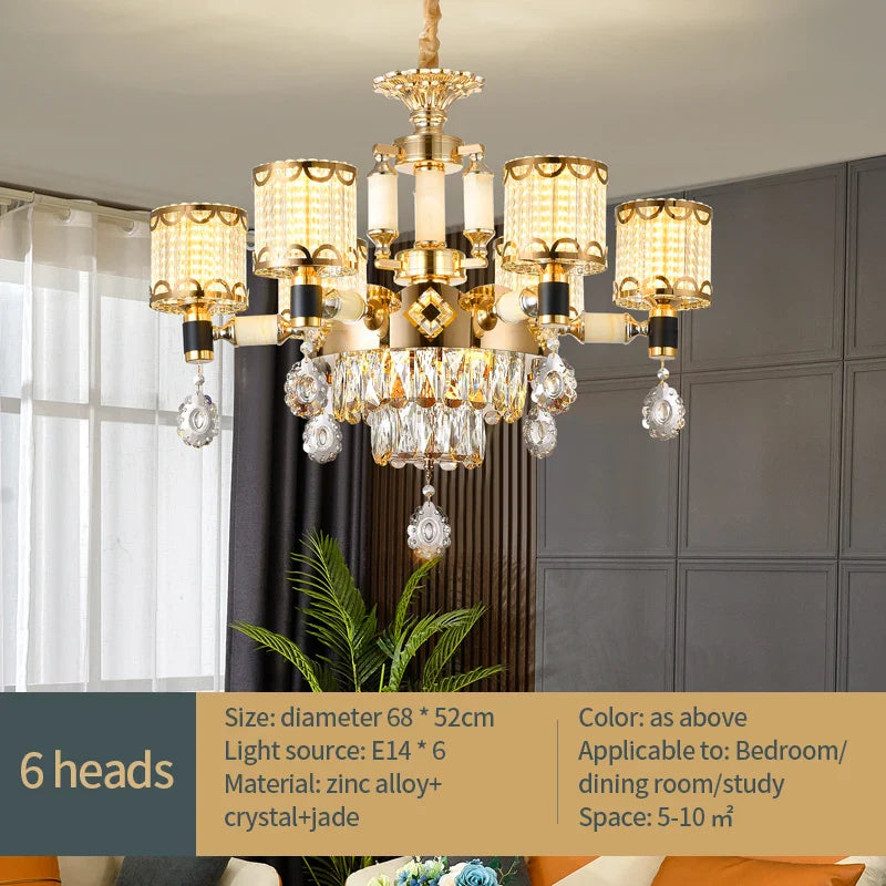 Afralia™ Luxury Crystal Chandelier Pendant Lamp for Living Room, Dining Room, & Bedroom