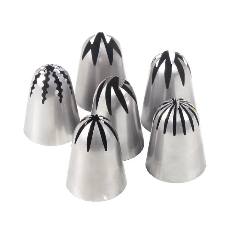 Afralia™ Stainless Steel Oversized Icing Nozzle for Cupcake Flower Decoration