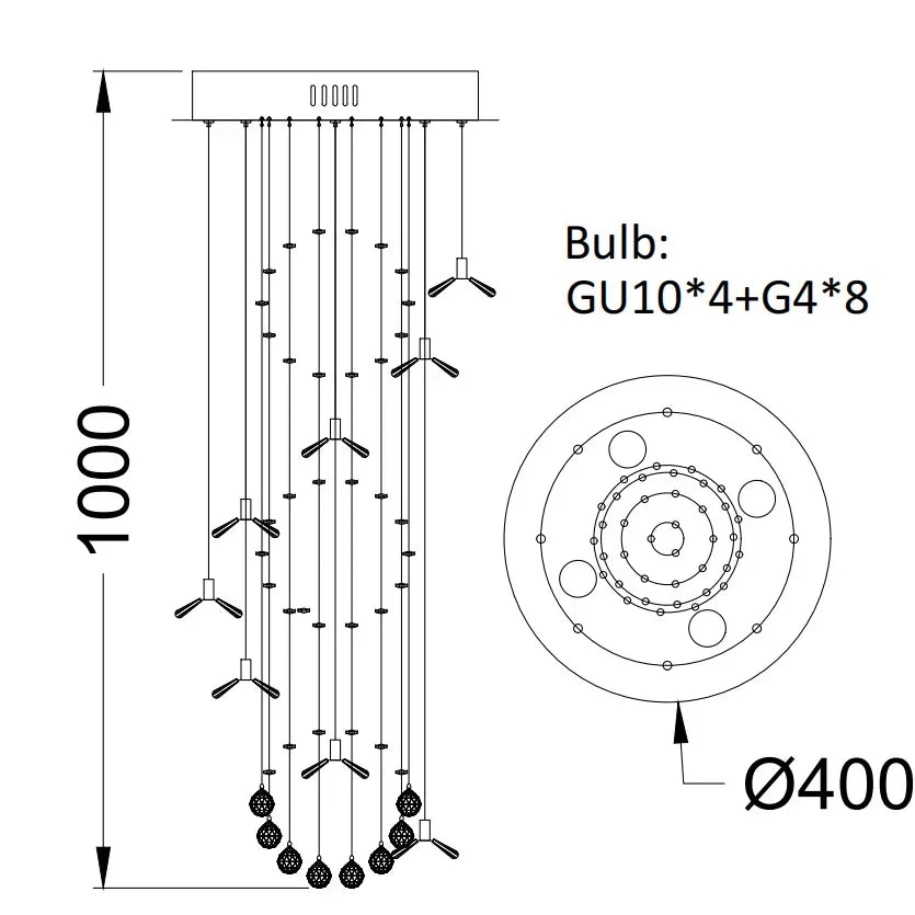 Afralia™ Elegant Crystal Chandeliers for High Ceiling Living Room Foyer Staircase Lighting