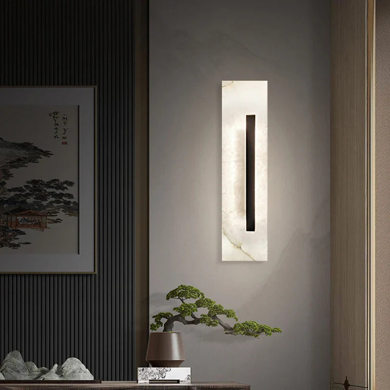 Afralia™ Marble LED Wall Lamp High-End Home Decor Sconce for Living Room, Bedroom, Hallway