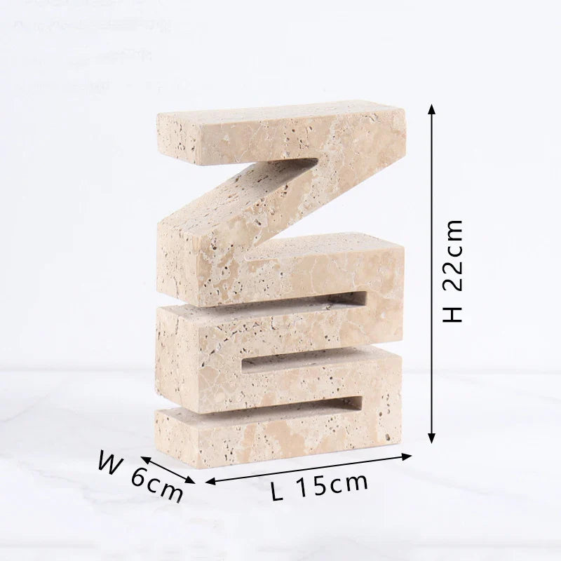 Afralia™ Luxury Marble Sculptures for Home Decor - Minimalist Travertine Ornaments for Stylish Living Spaces