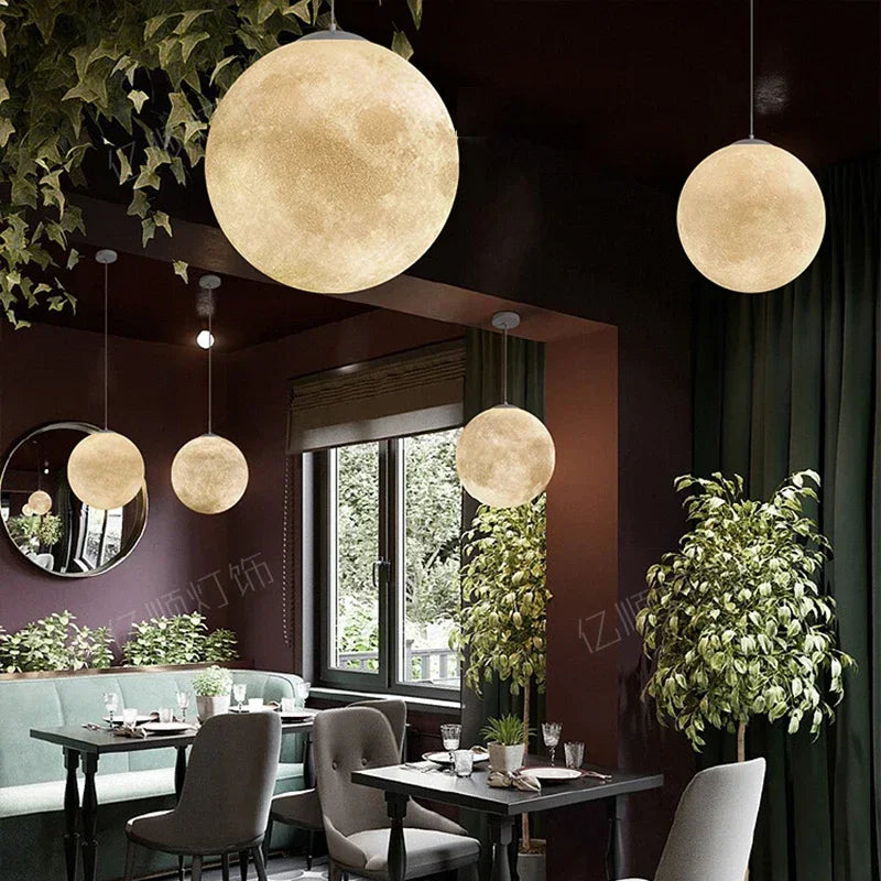 Afralia™ Nordic Moon Pendant Lights for Bedroom, B&B, and Restaurant