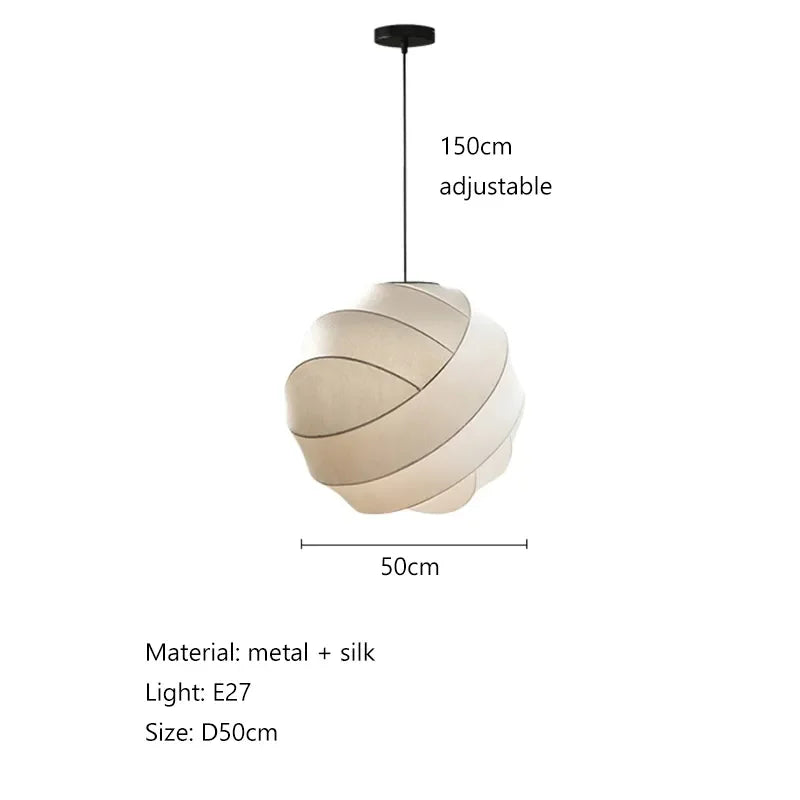 Afralia™ Wabi Sabi Silk Pendant Lamp | Japanese Chandelier for Home & Shop Decor