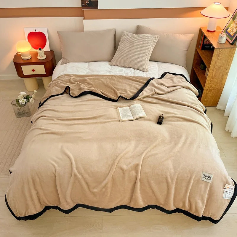 Afralia™ Milk Velvet Coral Fleece Blanket for Sofa & Bed - Warmth Throw