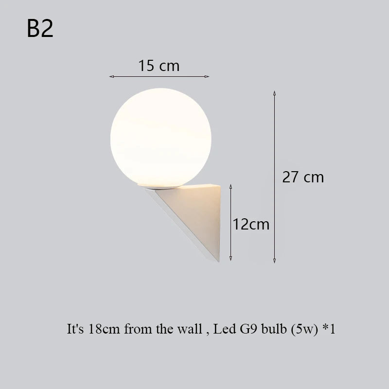 Afralia™ Nordic Design Black White Pendant Lights Modern Minimalist G9 LED Bedside Wall Lamp