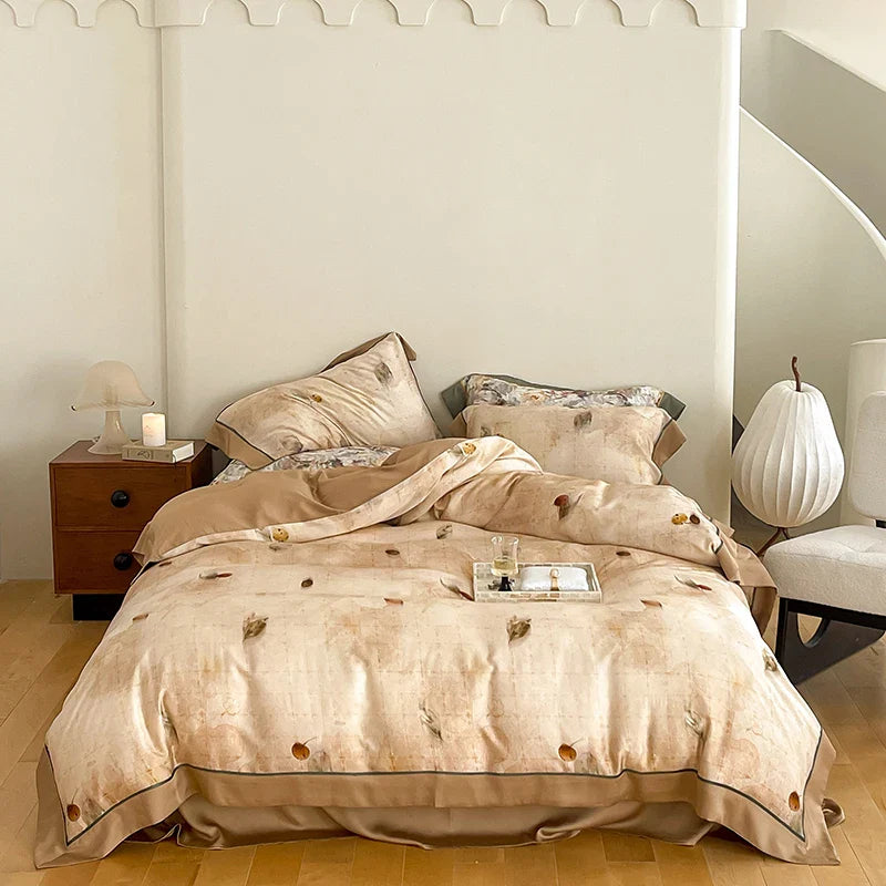 Afralia™ Egyptian Cotton Bedding Set Queen King Ru Double, Quilt Cover Sheet Pillowcase