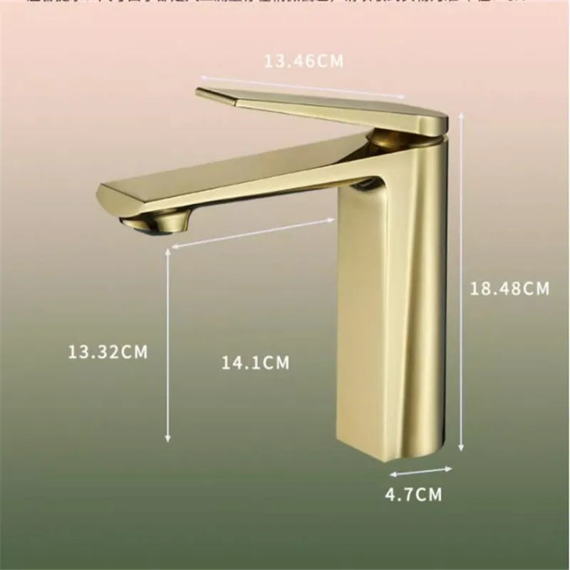 Afralia™ Gold Gray Bathroom Faucet Single Handle Mixer Sink Tap Deck Mounted