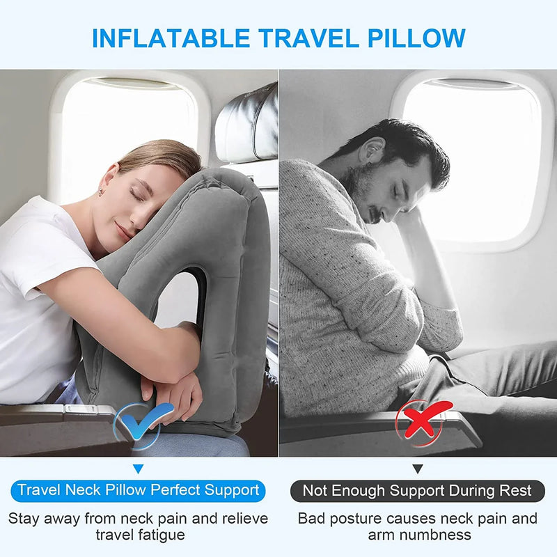 Afralia™ Inflatable Travel Pillow: Portable Neck Cushion for Airplane, Car, Office, Nap.