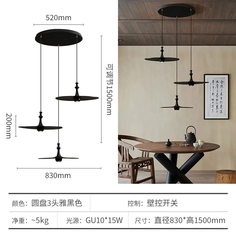 Afralia™ Solid Wood Flying Saucer Pendant Light for Home Decor and Lighting