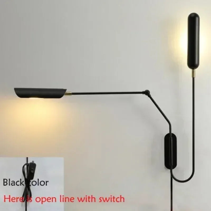 Afralia™ Adjustable Vintage Wall Lamp for Bedside Reading with Flexible Long Arm