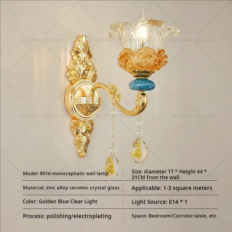 Afralia™ Luxury Ceramic Crystal Chandelier for Living Room, Bedroom, and Restaurant