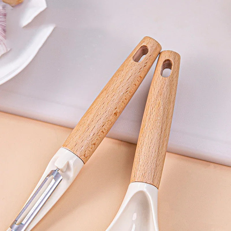 Afralia™ Wooden Peeler for Fruits Vegetables Kitchen Gadgets and Accessories